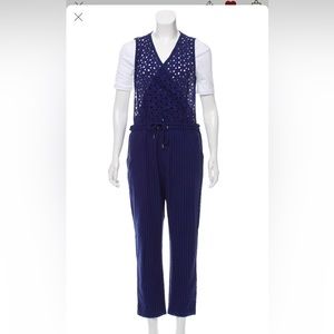 Rebecca Minkoff Eyelet Jumpsuit, Navy Blue, Medium